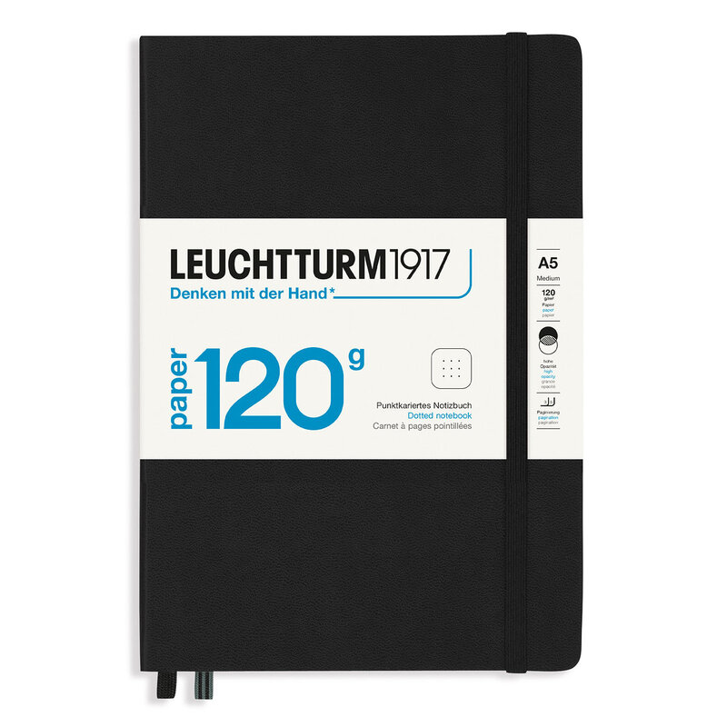 Anteckningsbok Leuchtturm1917 A5 120g Prickad Black