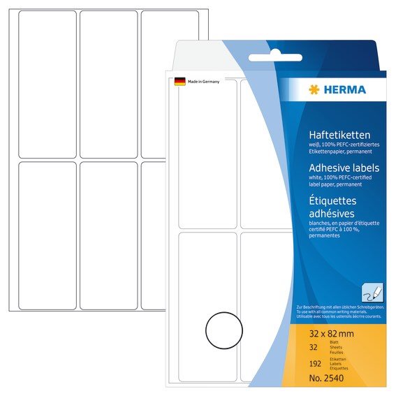 Etikett Herma 32x82mm Vita