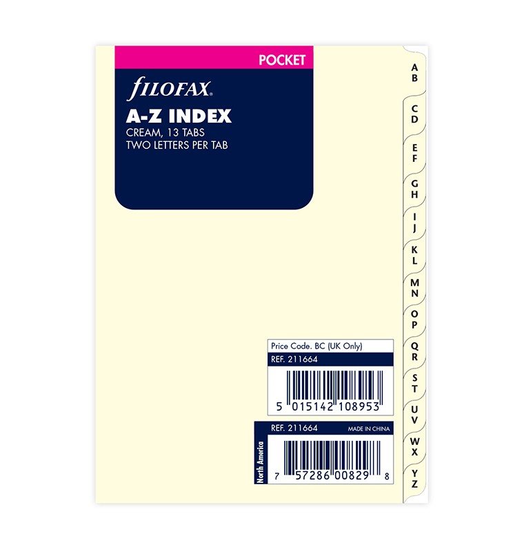 Pocket Register A-Z Creme