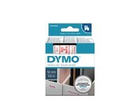 Tape DYMO D1 12mm röd på vit