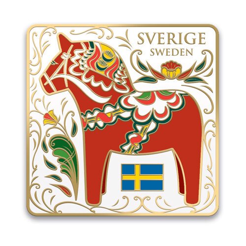 Magnet Dalahäst Röd Sweden Sverige 45mm