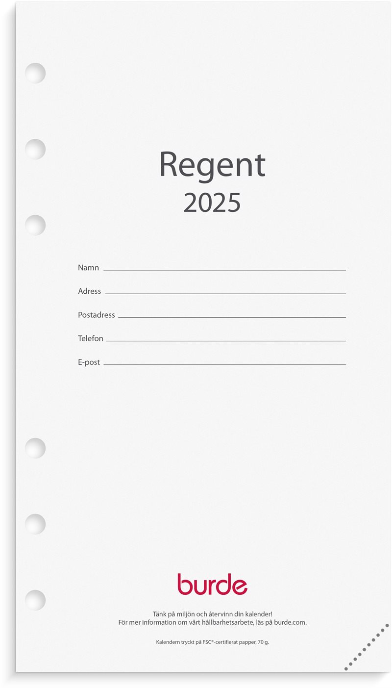 Kalender 2025 Regent kalendersats