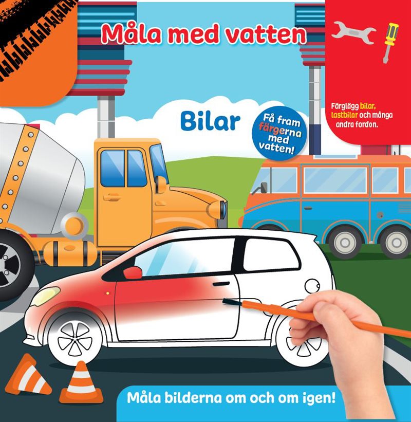 Måla med vatten. Bilar