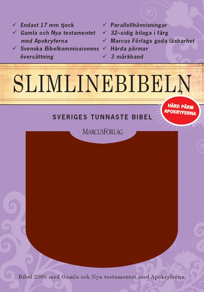 Slimline Bibeln röd cabraskinn med apokryferna