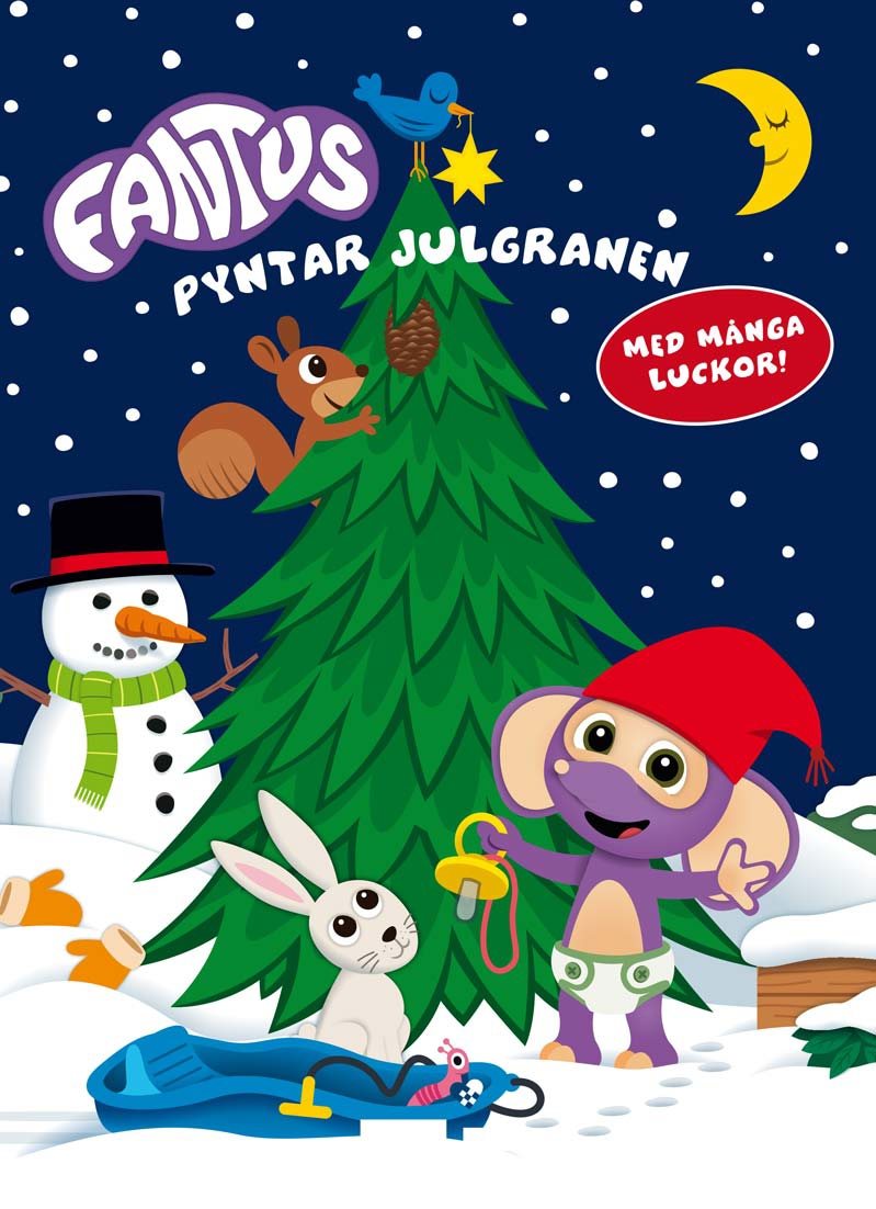 Fantus pyntar julgranen