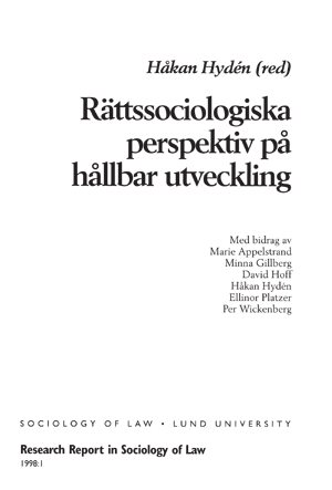 Rättssociologiska perspektiv på hållbar utveckling