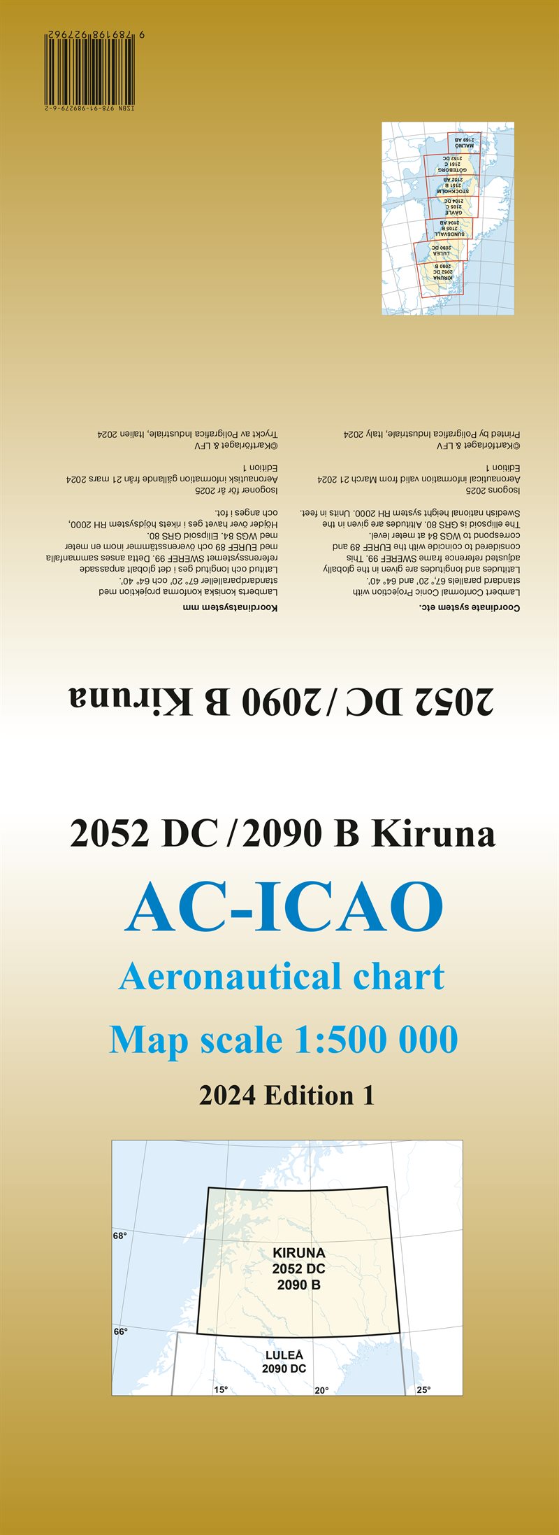 ACICAO 2052DC/2090B Kiruna 2024 : Skala 1:500 000