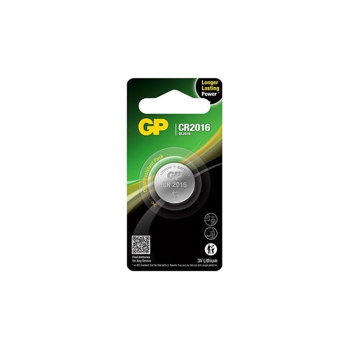 GP knappcell, Lithium, CR2016, 1-pack