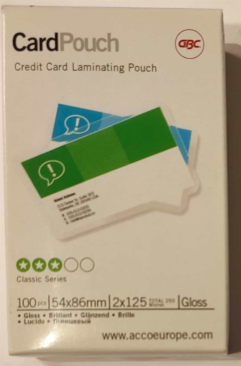 Laminatficka creditcard