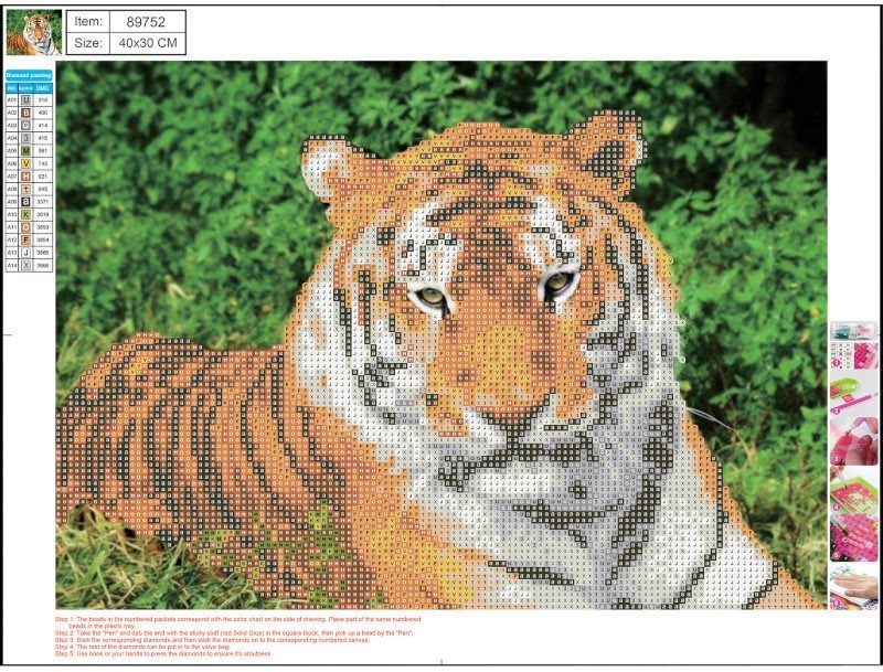 Diamond Painting 30x40 cm Tiger
