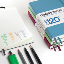 Anteckningsbok Leuchtturm1917 A5 120g Olinjerad Port Red