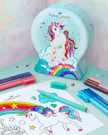 Fiberpennset i metallask Faber Castell