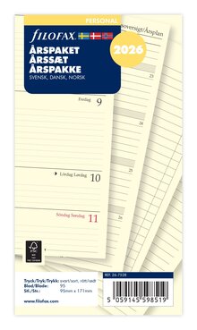 Filofax Personal  Refill 2026 Årspaket