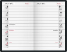 Fickkalender - Notes Svart Konstskinn FSC