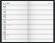 Fickkalender - Agenda Röd Konstläder FSC