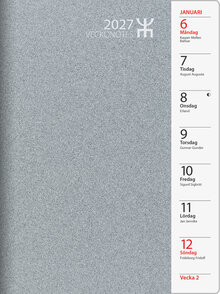 Agenda - Veckonotes Silver Plast FSC