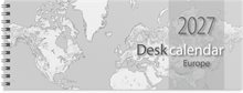 Desk calendar Europe 2027