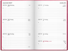Kalender 2027 Leader rött konstläder