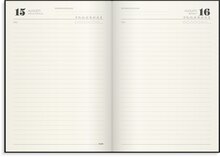 1-årsdagbok svart linnetextil