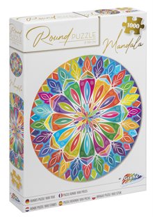 Pussel 1000 bitar : Mandala, runt, diameter 68 cm